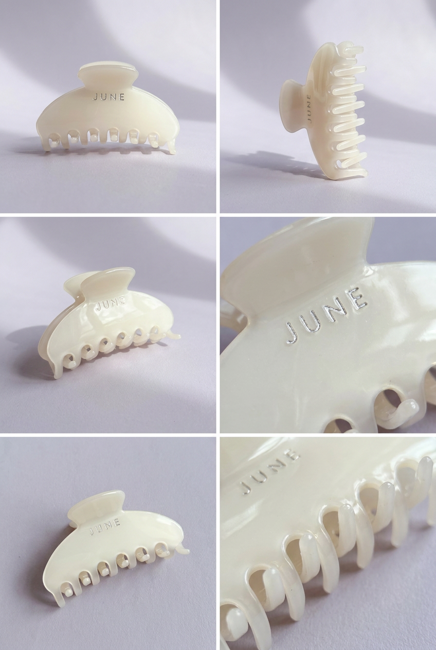 JUNE Hair Clip White