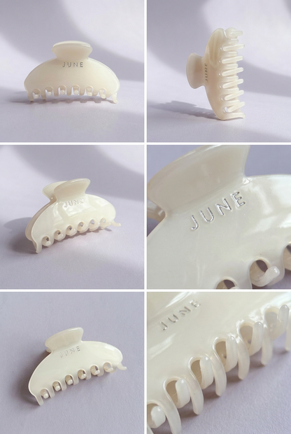 JUNE Hair Clip White